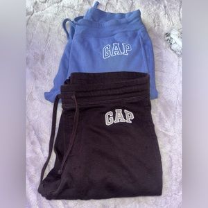 Two pairs of updated gap sweats, both size medium, baby blue and dark brown